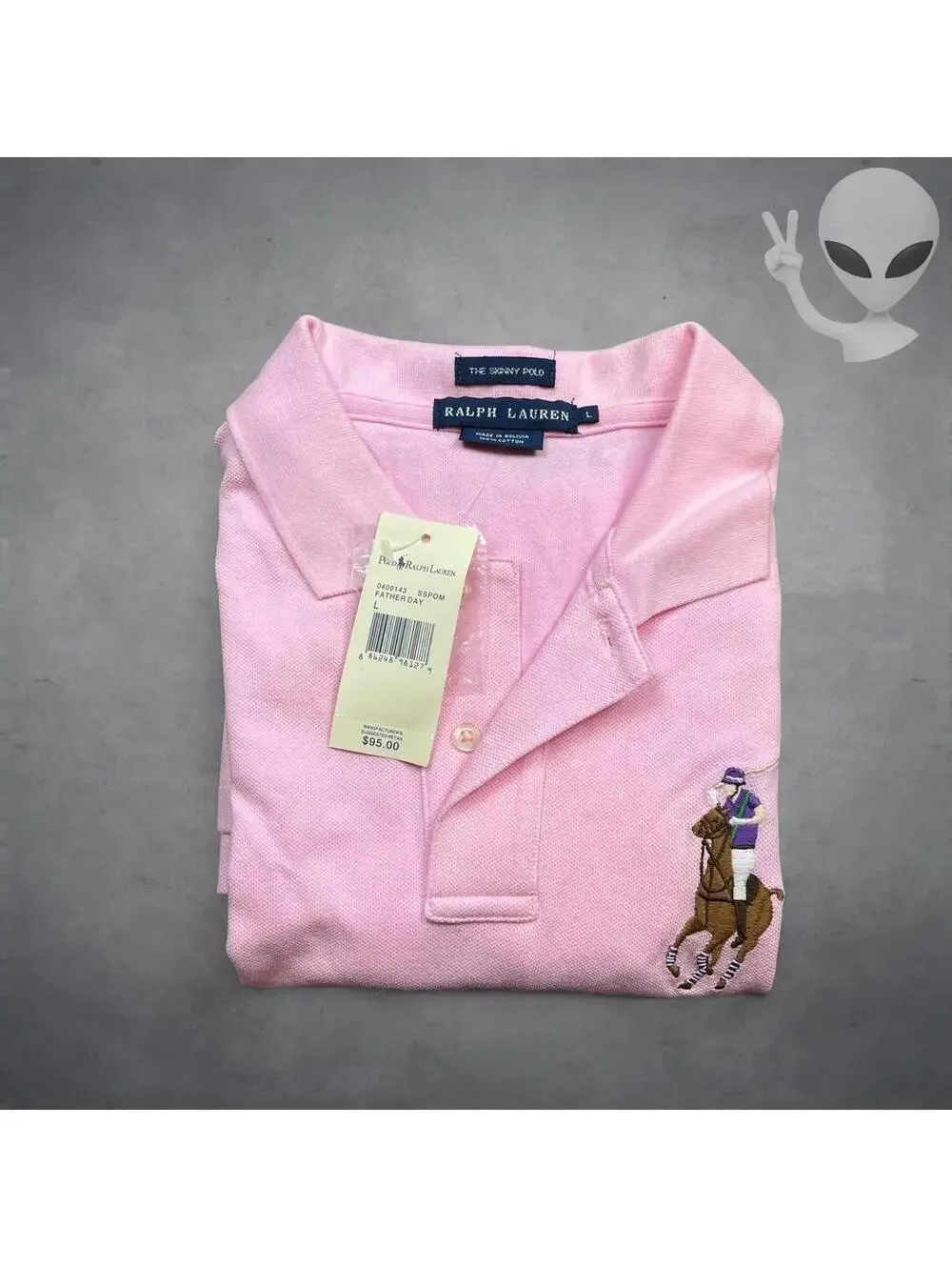 Polo Ralph Lauren Big Pony Polo Shirt Women's Large Pink Slim Fit - Picture 7 of 7